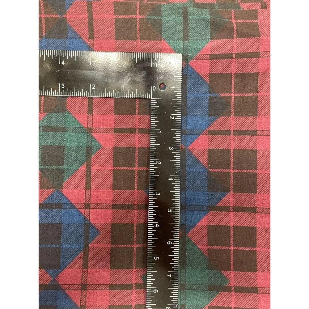 Plaid Fabric Material By The Yard Burgundy Red Green Blue BTY